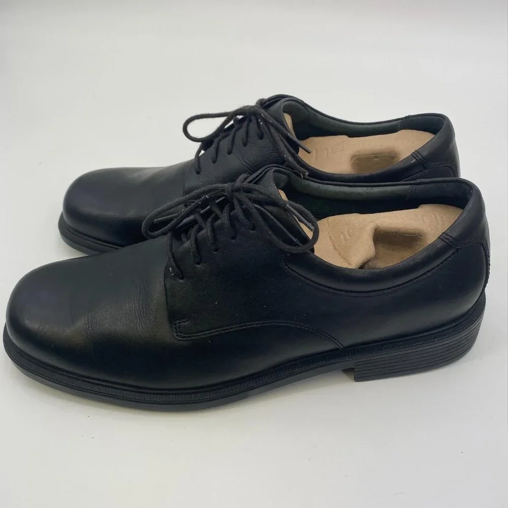 MENS ROCKPORT BLACK LEATHER DRESS SHOES‎